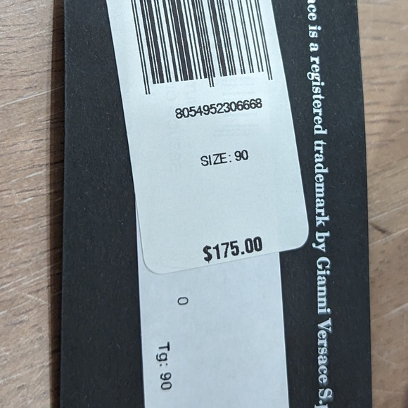 Mens VERSACE JEANS COUTURE Cuoio Mousse Leather Belt Black/Gold 90 US 35 - Picture 4 of 4
